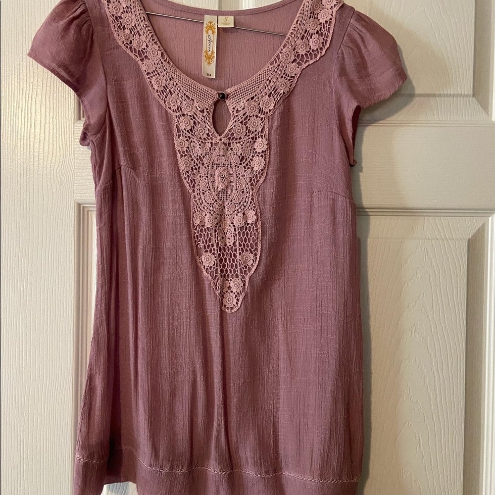 Mauve Layering Detail Blouse